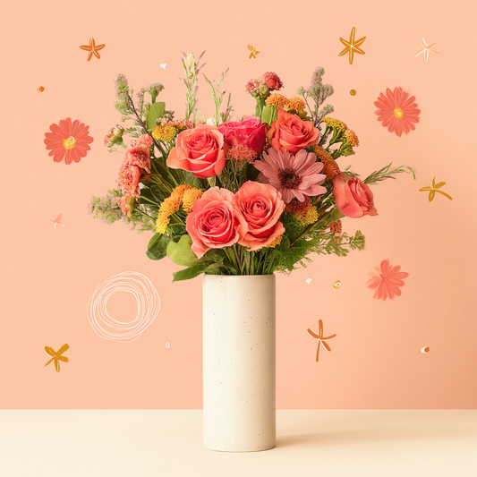 Mini Bliss Arrangement in Vase - Colors Vary