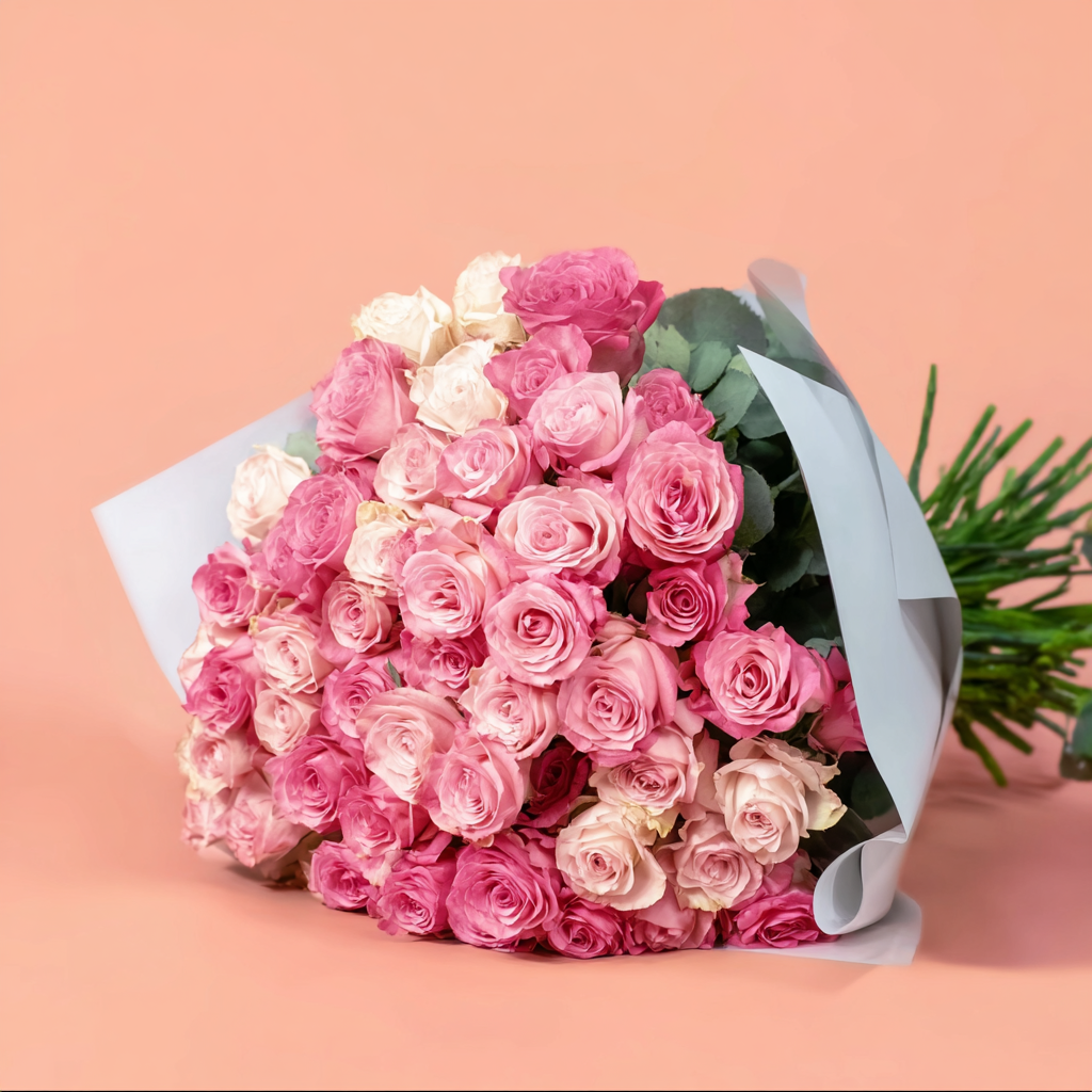 Luxe Bliss Bouquet + Vase (25+ Premium Roses)