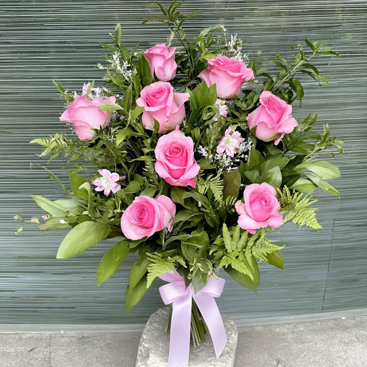 Bliss Pink Rose Bouquet – Same-Day Tacoma Flower Delivery